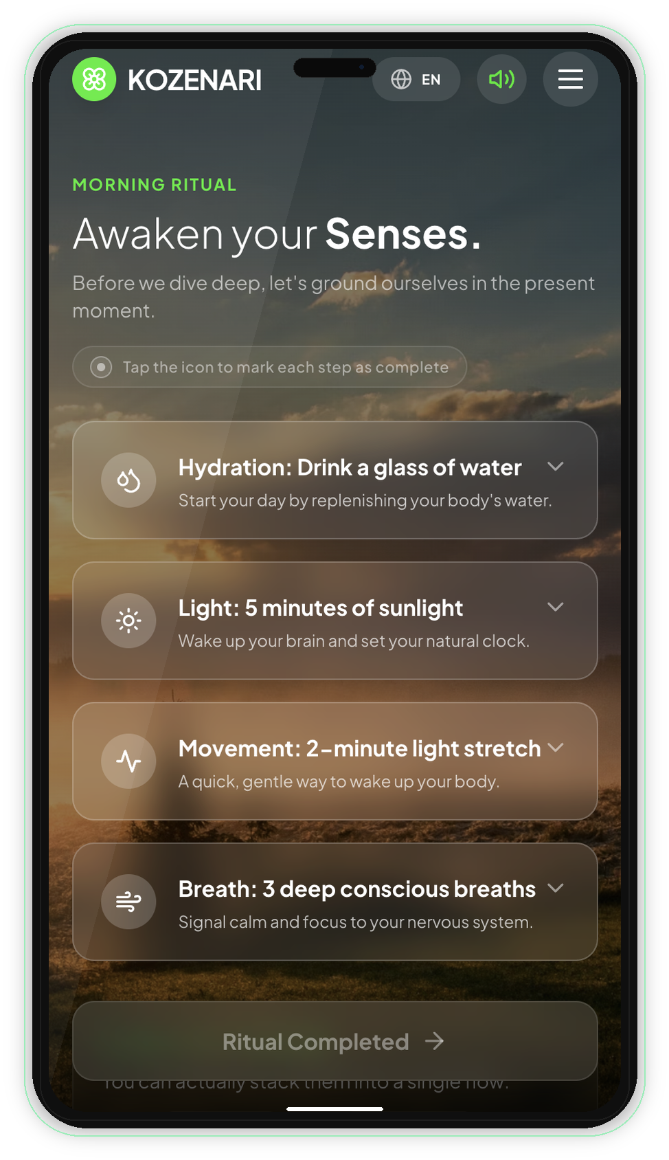 Kozenari Habits mockup