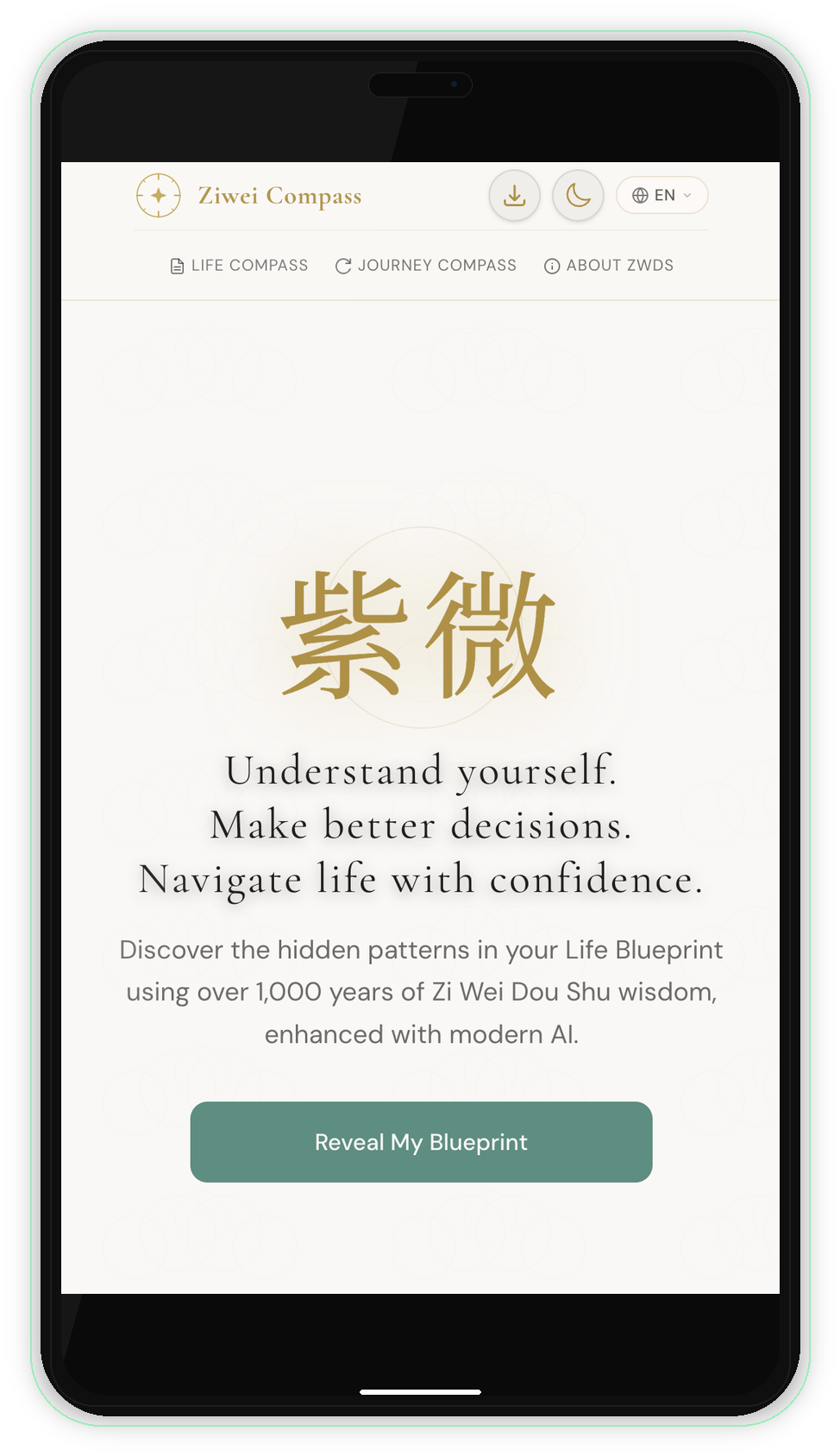 Ziwei Compass Cover mockup